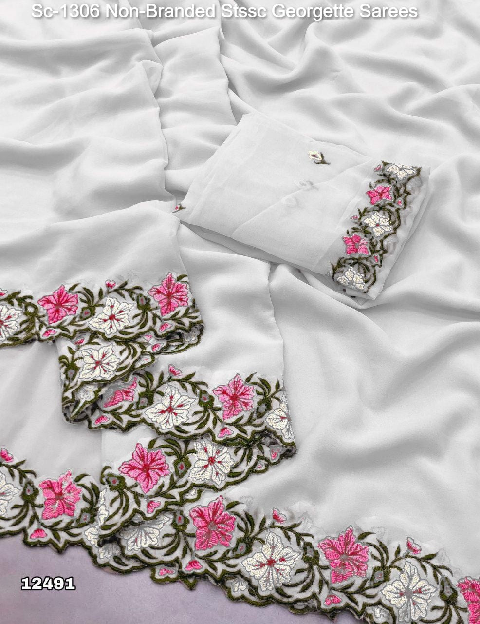 Sc-1306 Non-Branded Stssc Georgette Sarees