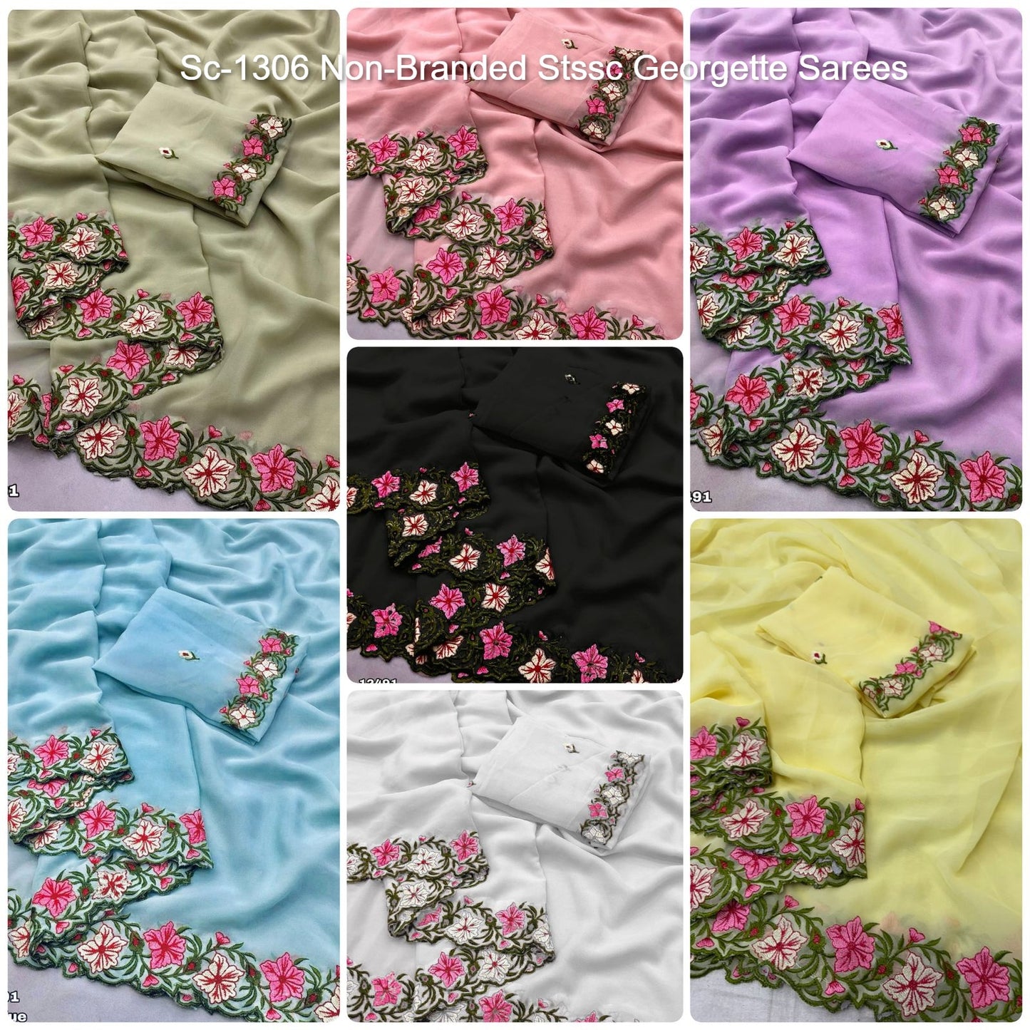 Sc-1306 Non-Branded Stssc Georgette Sarees