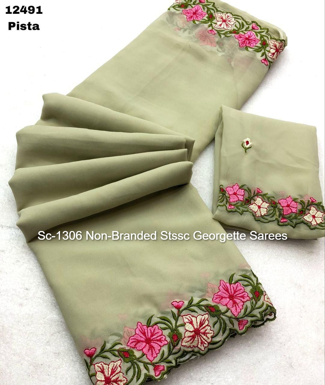 Sc-1306 Non-Branded Stssc Georgette Sarees