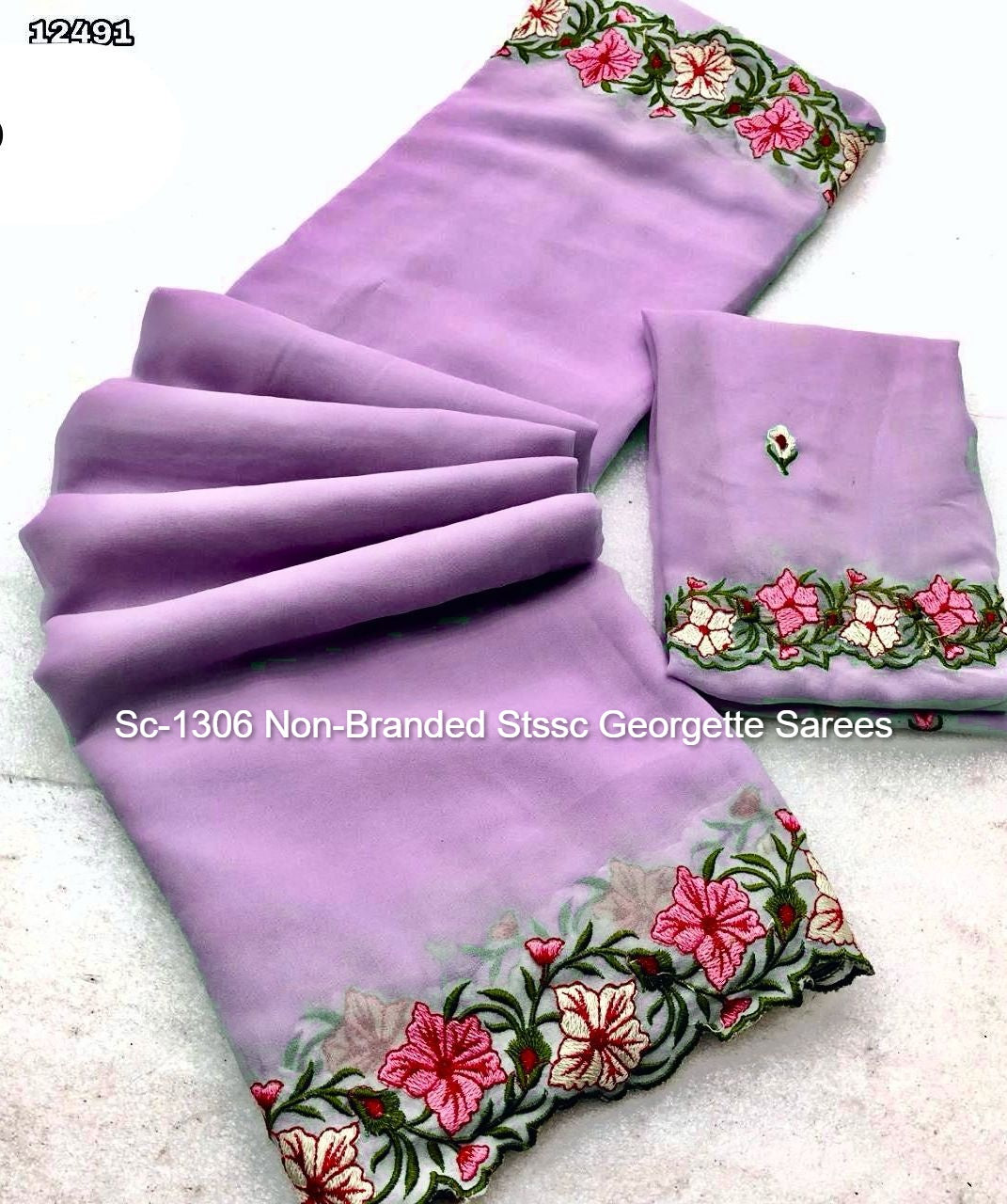 Sc-1306 Non-Branded Stssc Georgette Sarees