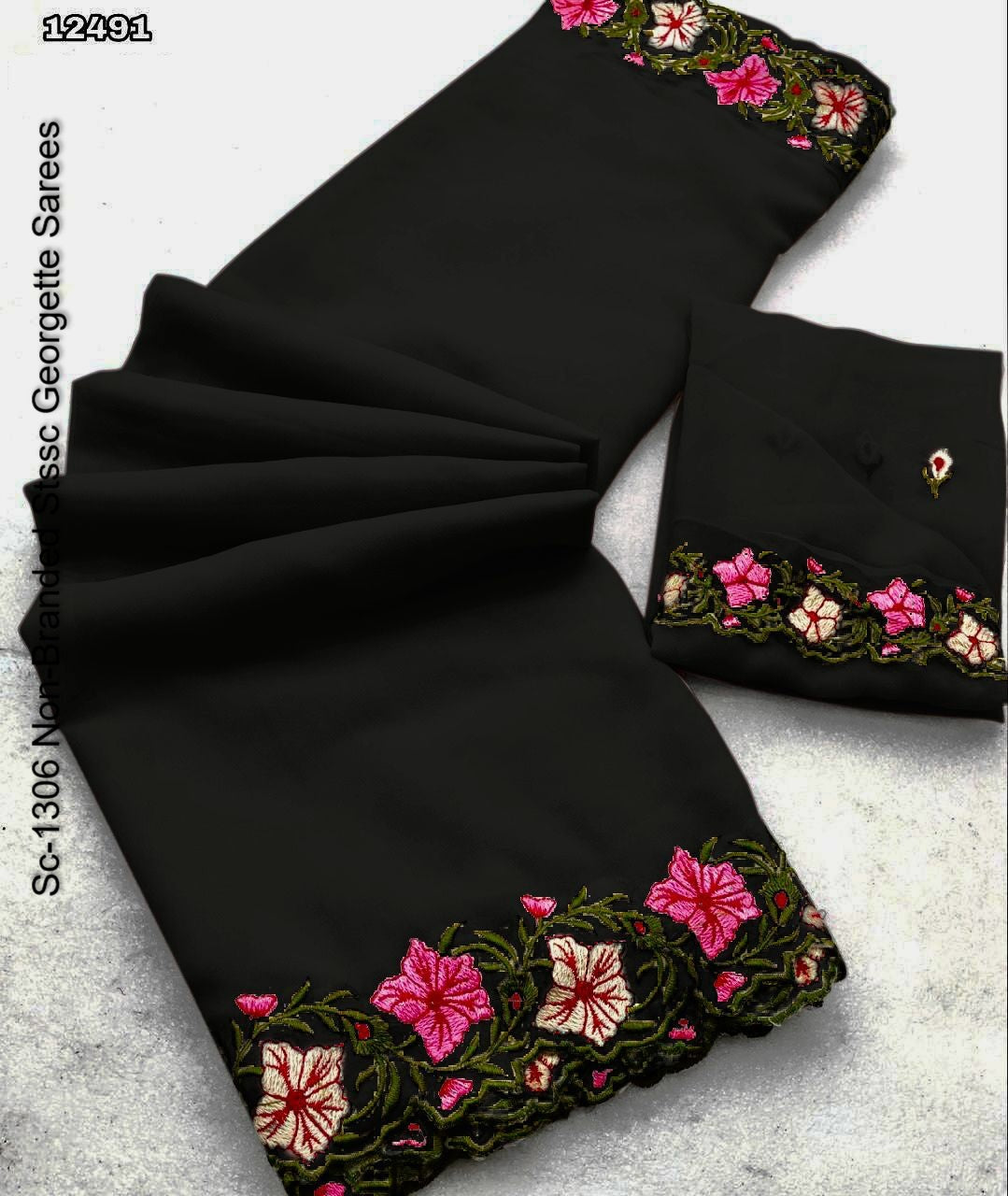 Sc-1306 Non-Branded Stssc Georgette Sarees