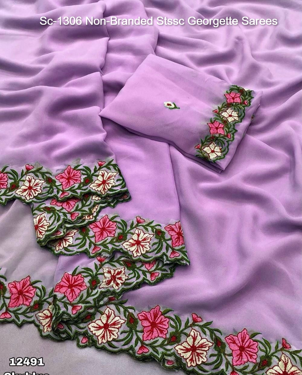 Sc-1306 Non-Branded Stssc Georgette Sarees