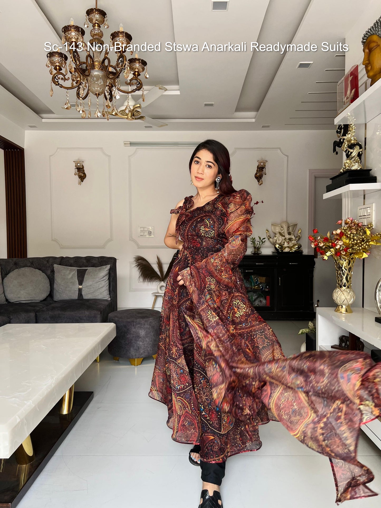 Sc-143 Non-Branded Stswa Anarkali Readymade Suits