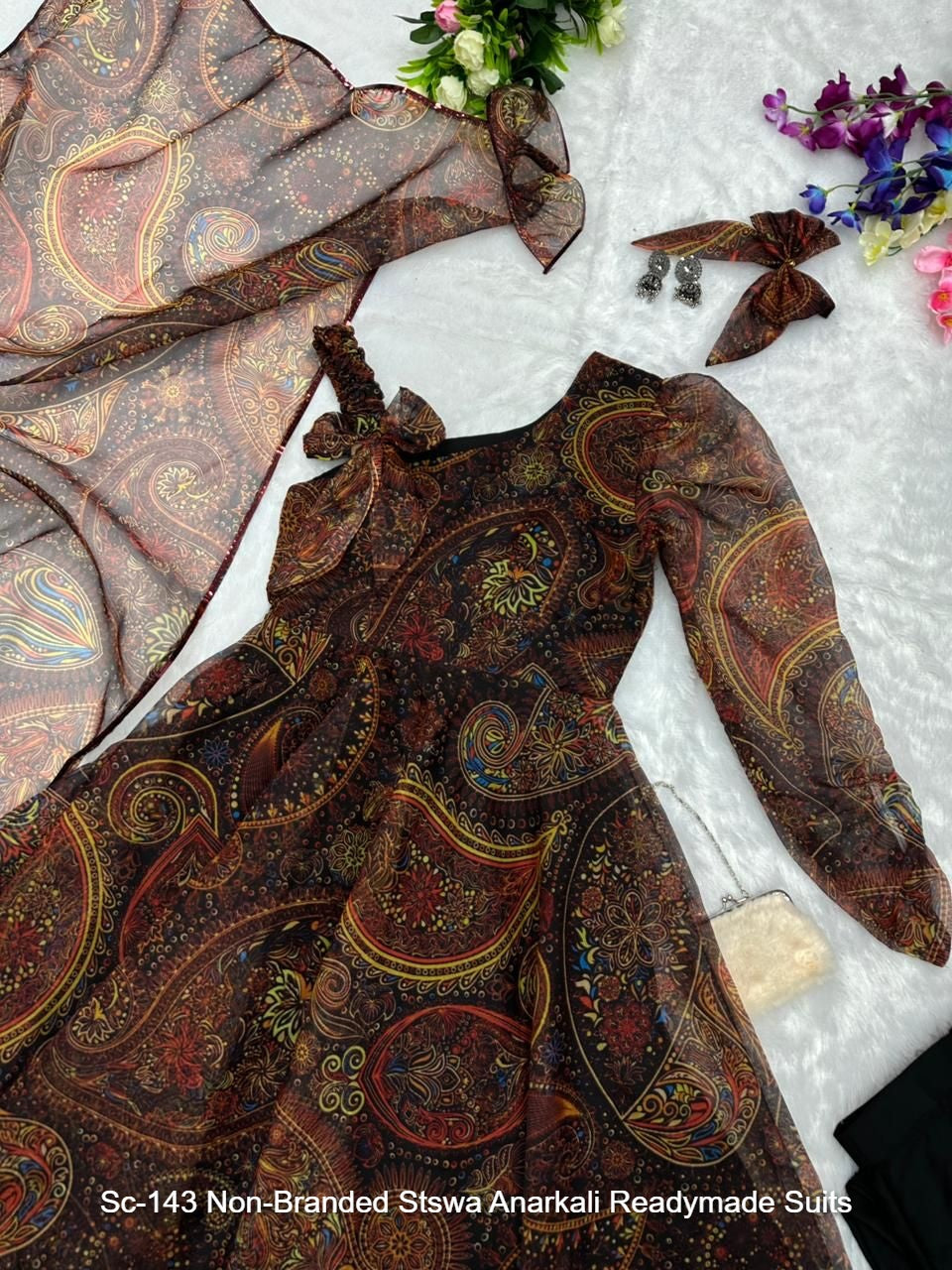 Sc-143 Non-Branded Stswa Anarkali Readymade Suits
