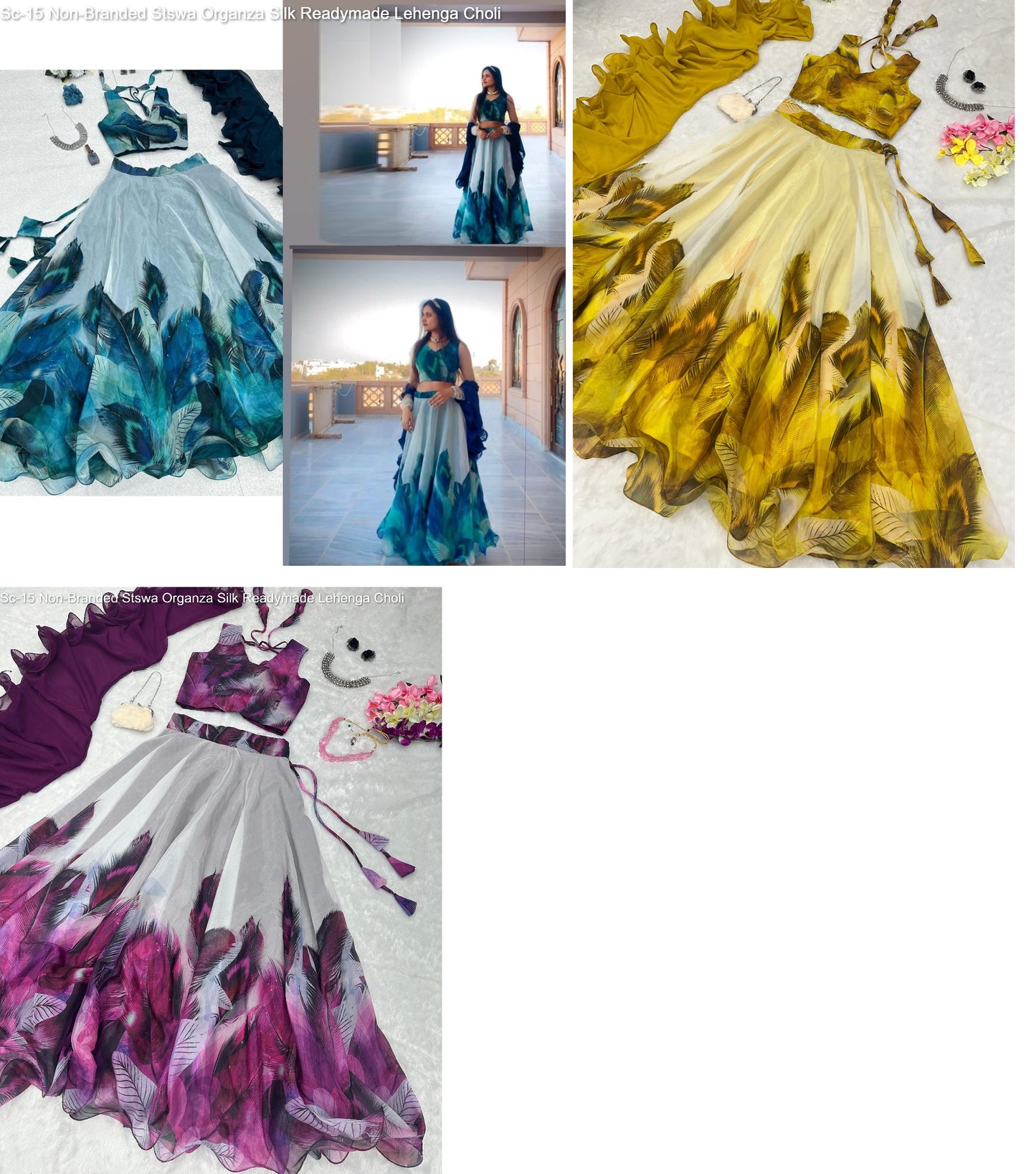 Sc-15 Non-Branded Stswa Organza Silk Readymade Lehenga Choli