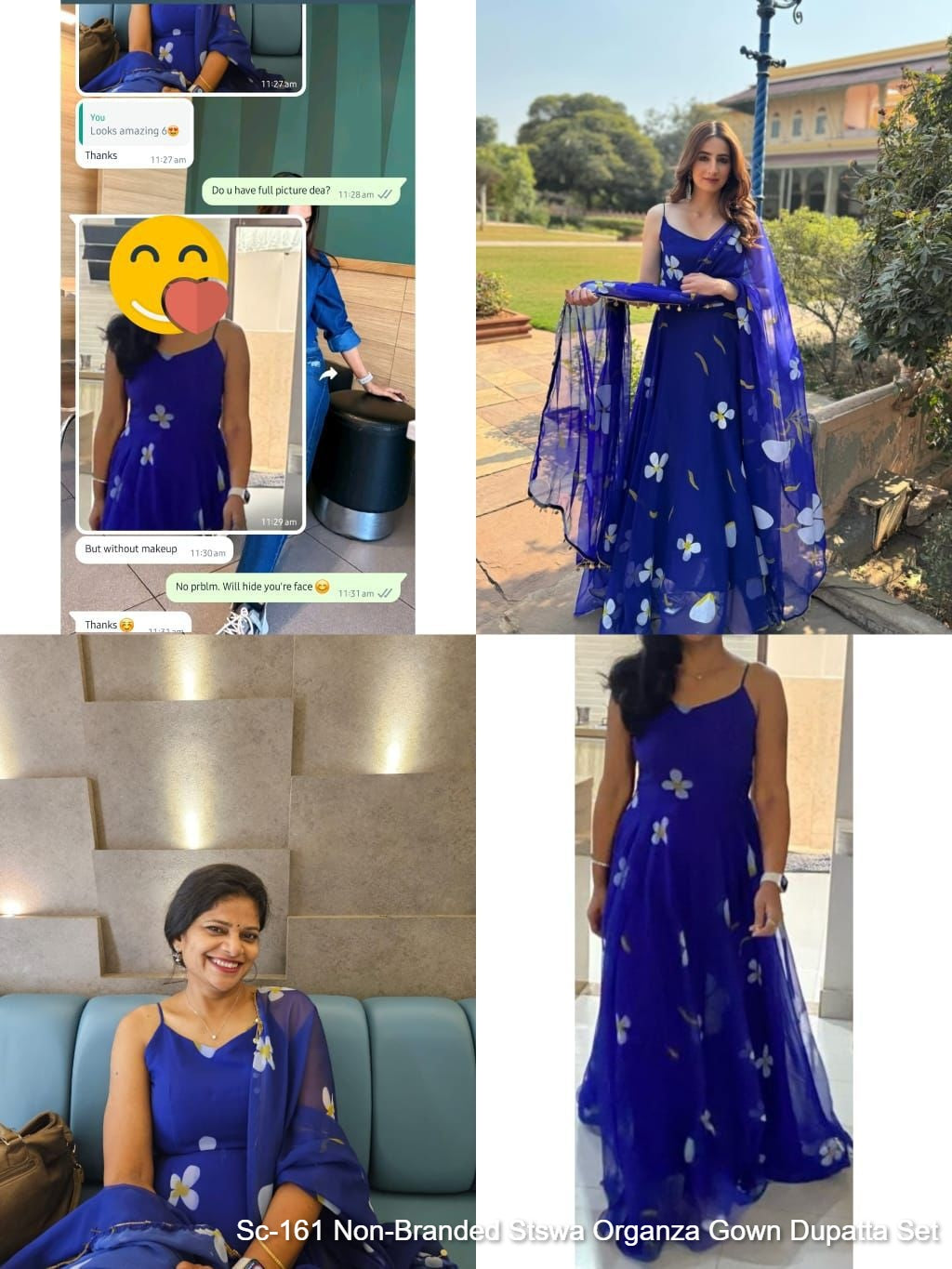 Sc-161 Non-Branded Stswa Organza Gown Dupatta Set