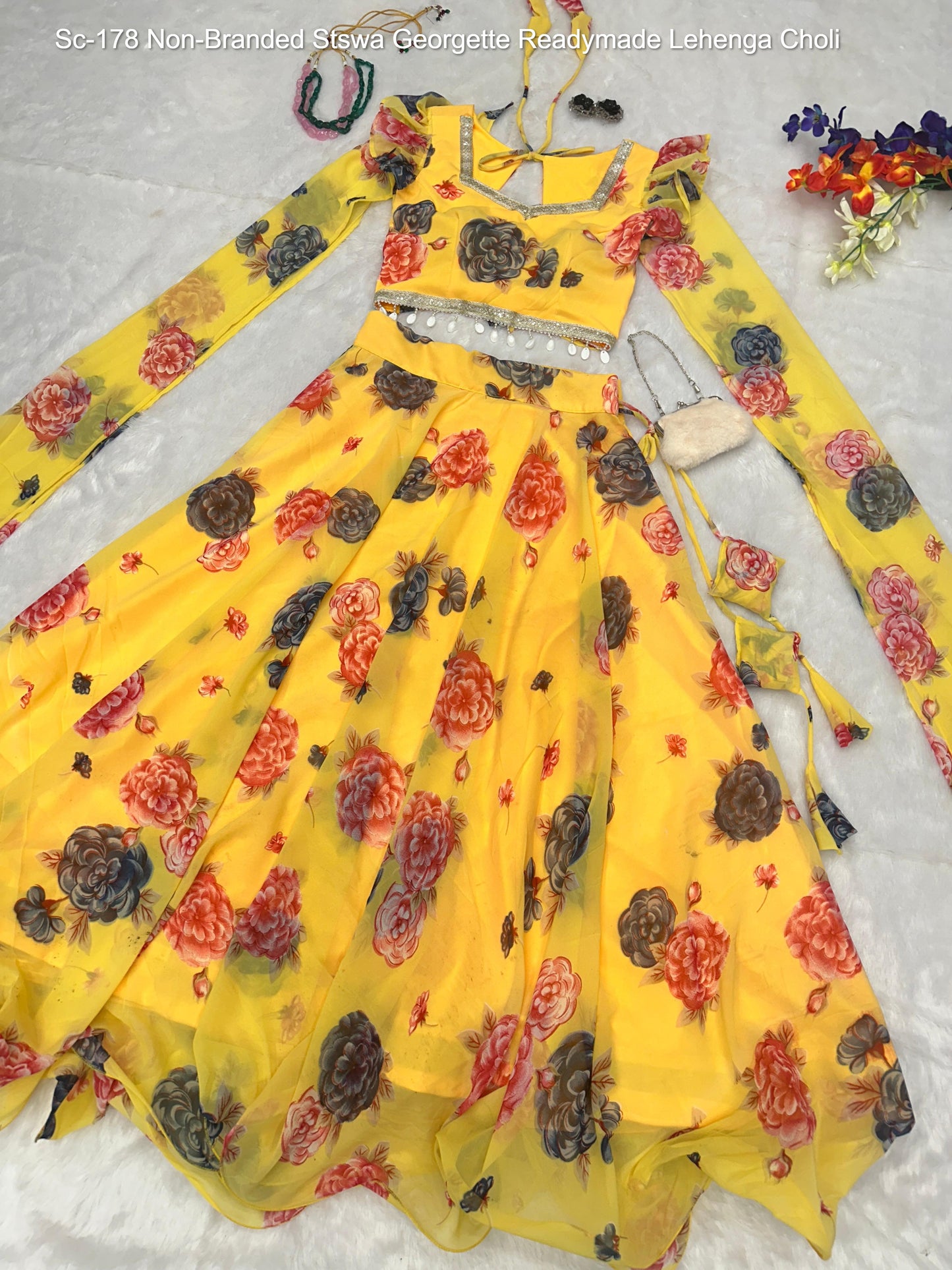 Sc-178 Non-Branded Stswa Georgette Readymade Lehenga Choli