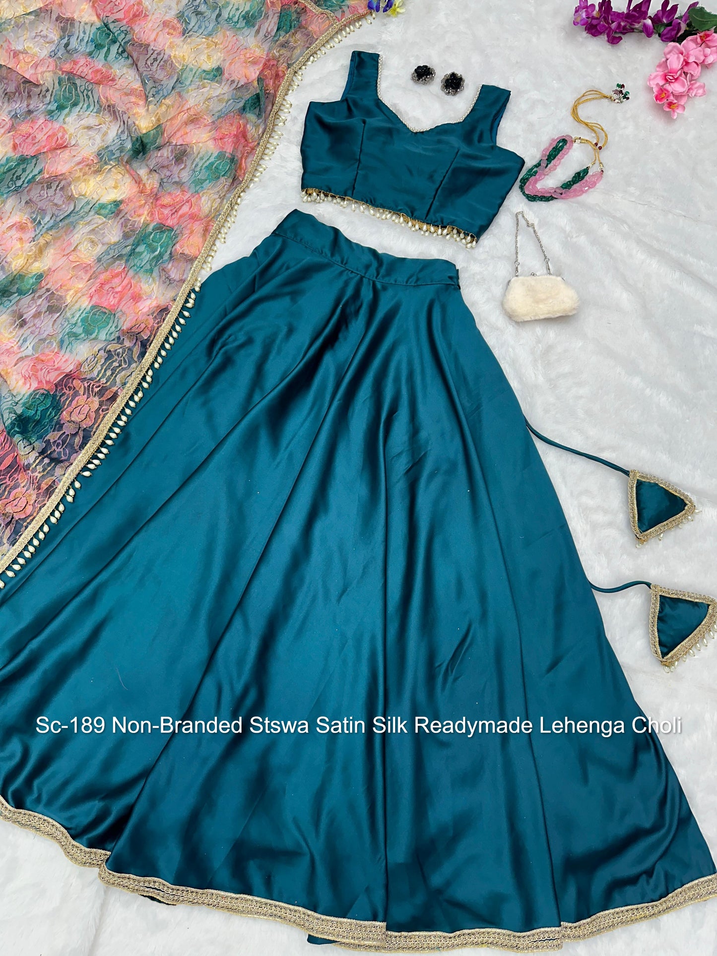 Sc-189 Non-Branded Stswa Satin Silk Readymade Lehenga Choli