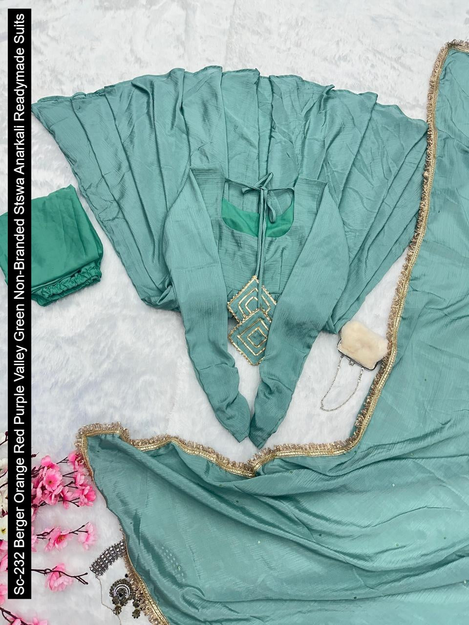 Sc-232 Berger Orange Red Purple Valley Green Non-Branded Stswa Anarkali Readymade Suits