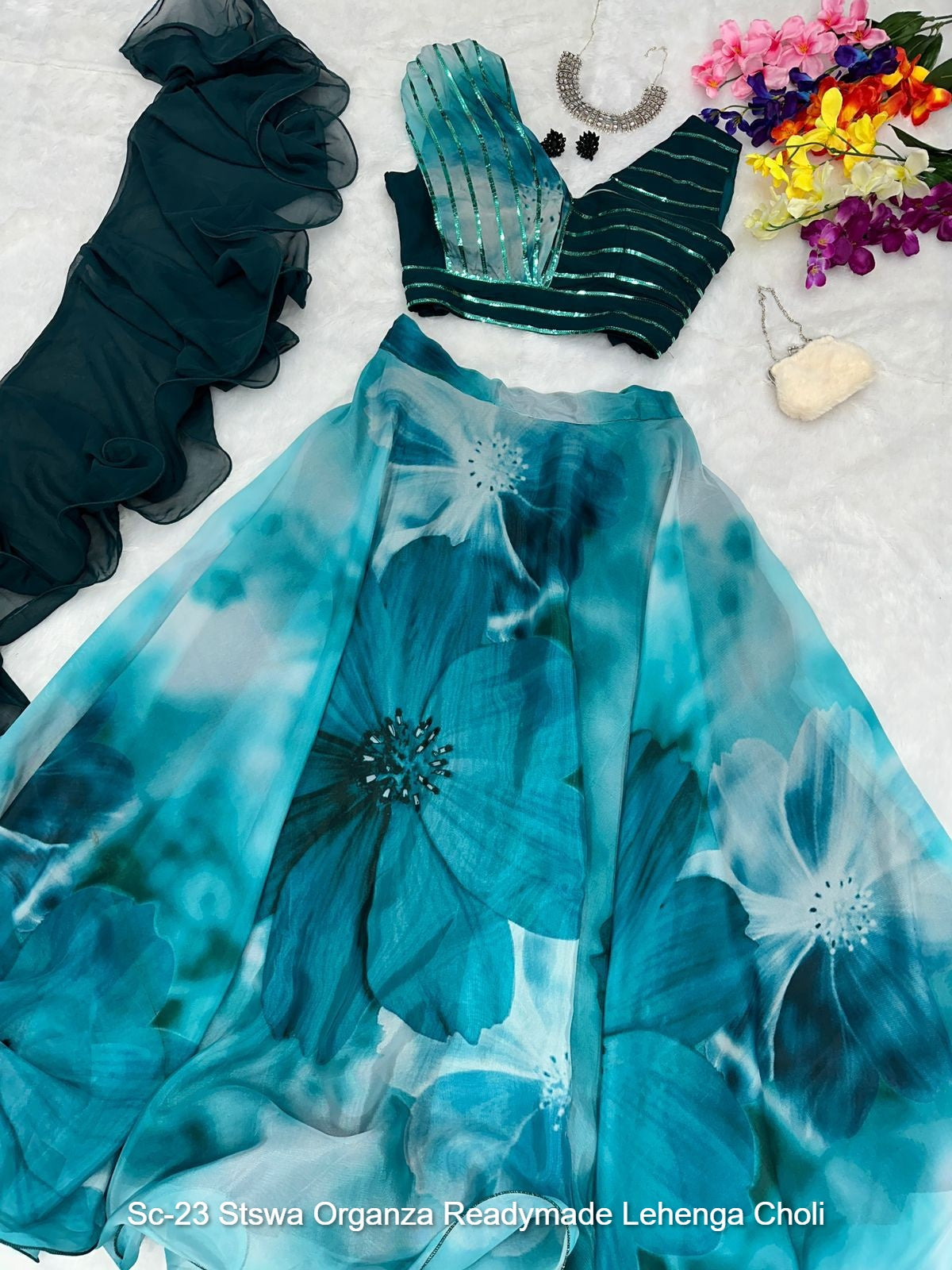 Sc-23 Stswa Organza Readymade Lehenga Choli