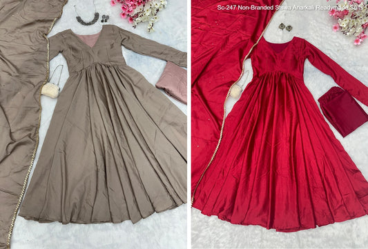Sc-247 Non-Branded Stswa Anarkali Readymade Suits