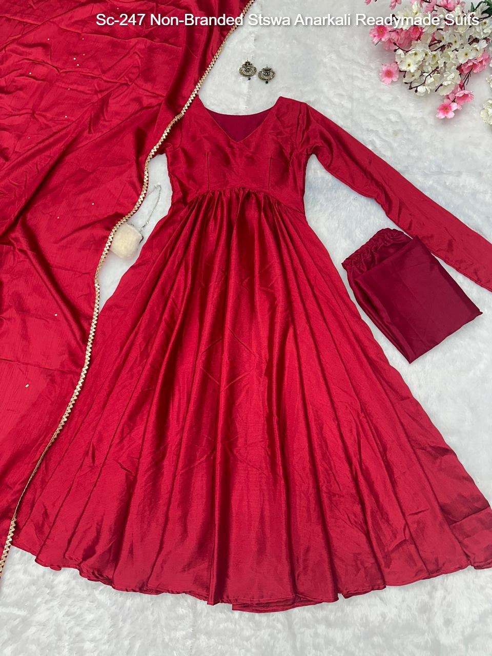 Sc-247 Non-Branded Stswa Anarkali Readymade Suits