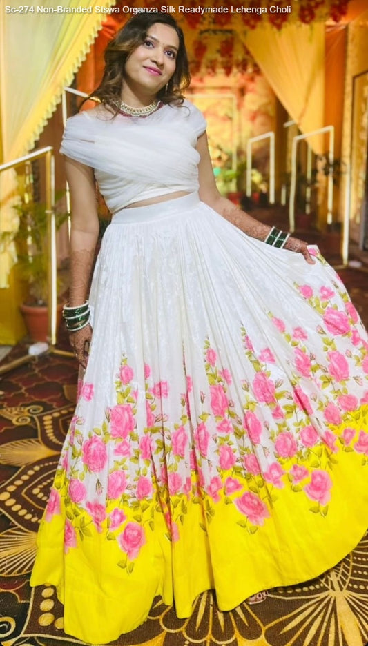 Sc-274 Non-Branded Stswa Organza Silk Readymade Lehenga Choli
