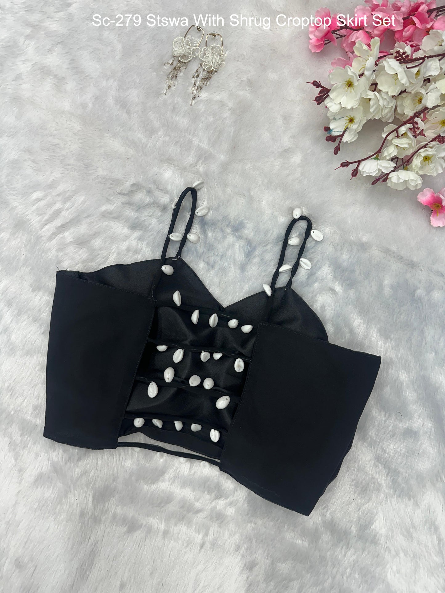 Sc-279 Stswa With Shrug Croptop Skirt Set