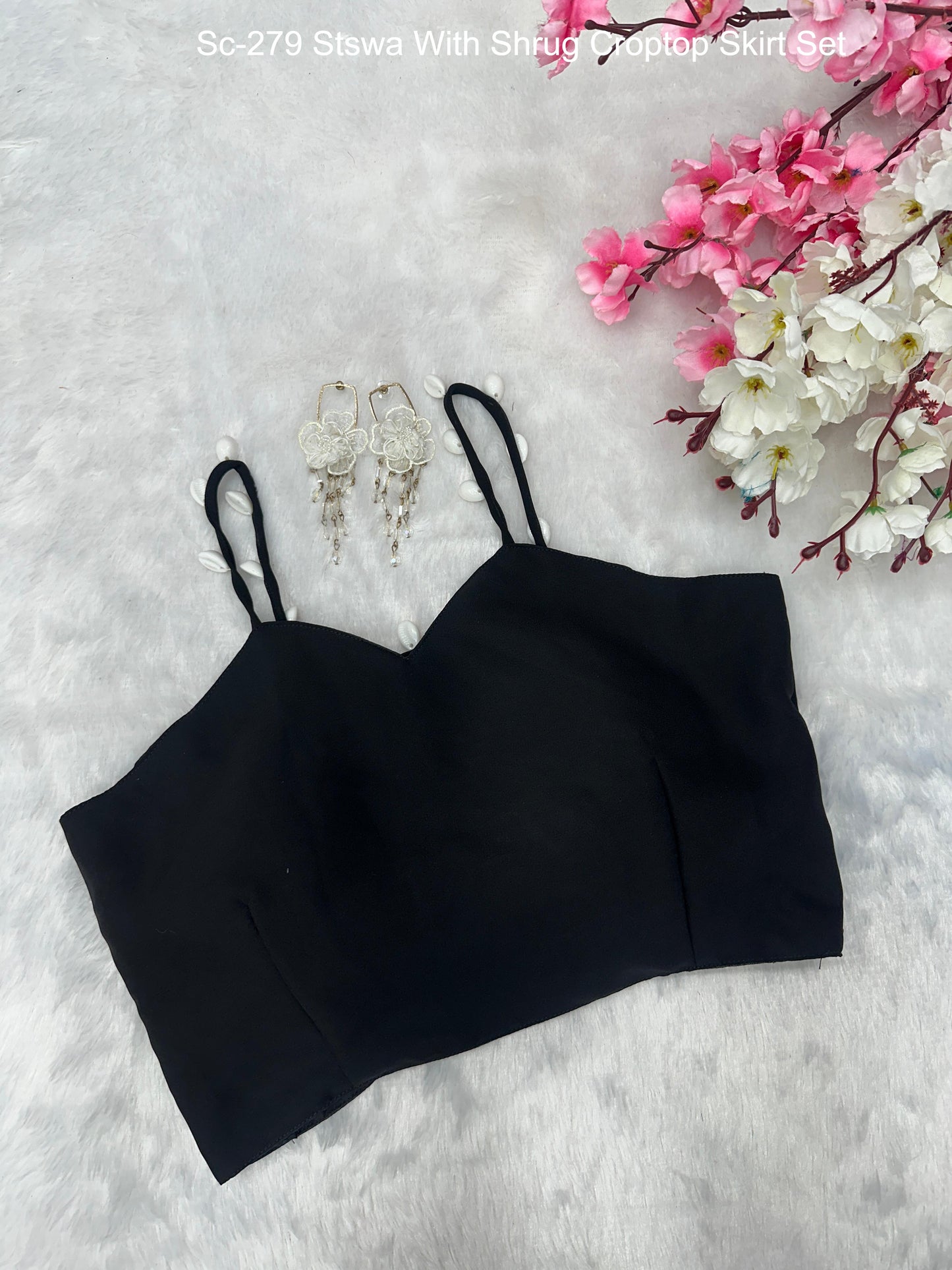 Sc-279 Stswa With Shrug Croptop Skirt Set