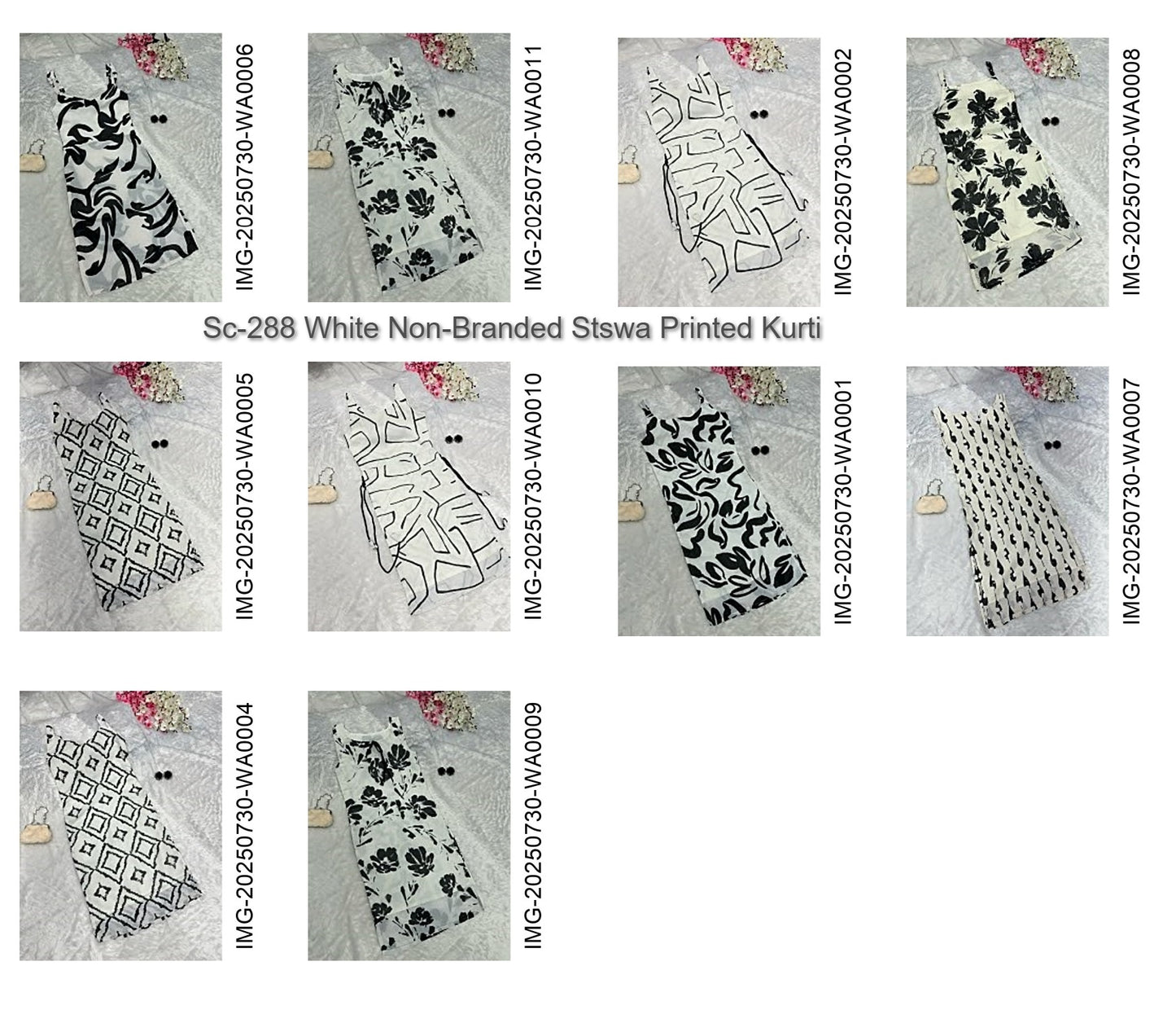 Sc-288 White Non-Branded Stswa Printed Kurti