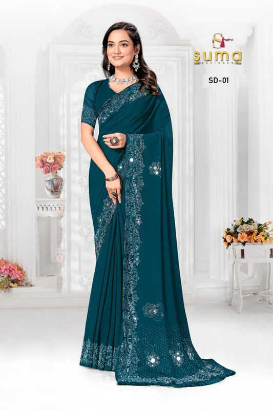 Sd-01 Suma Designer Mirror Work Sarees