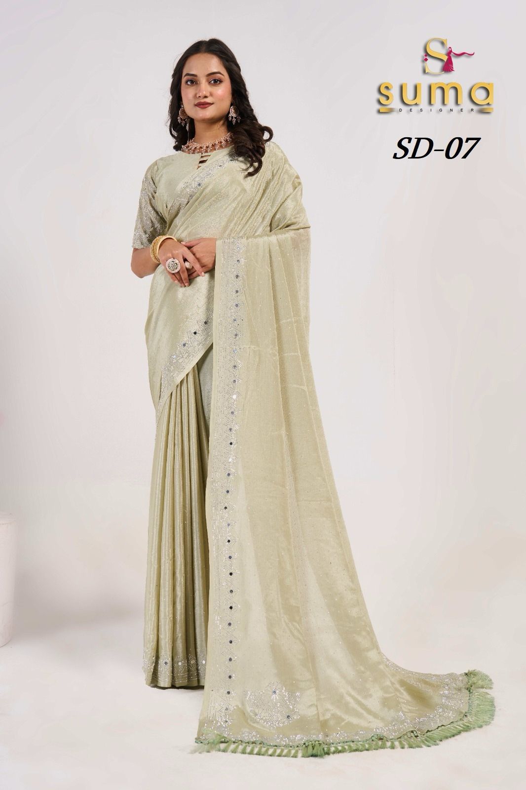 Sd-07 Suma Designer Mirror Work Sarees