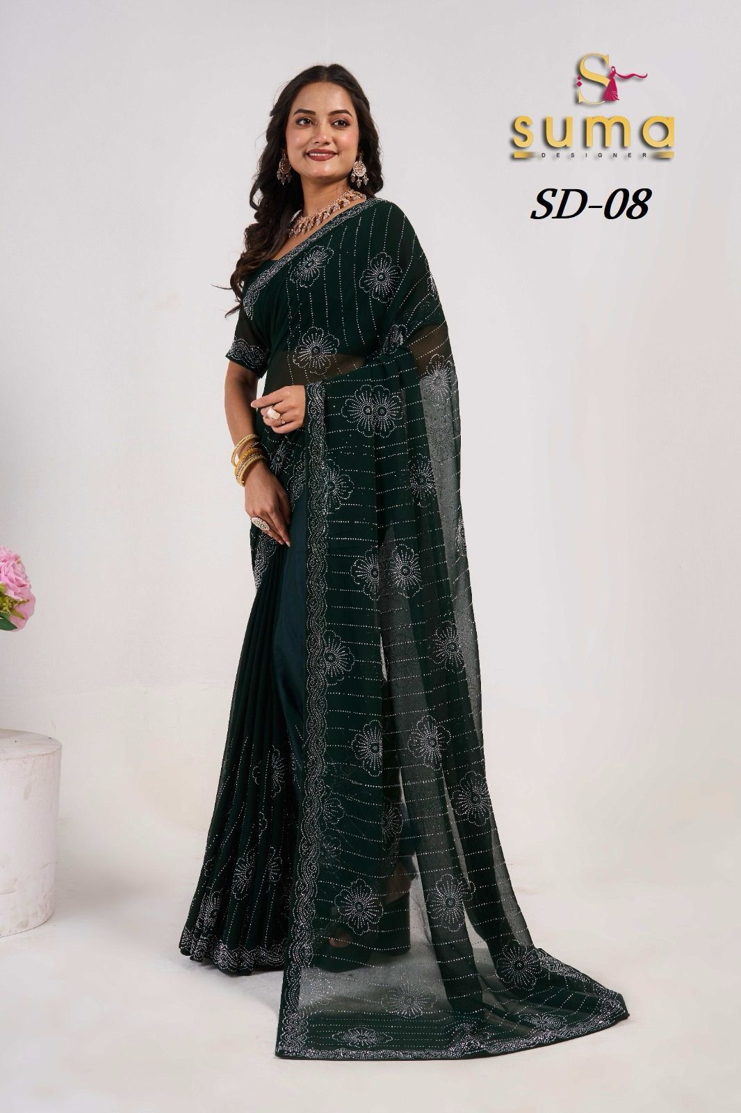 Sd-08 Suma Designer Mirror Work Sarees