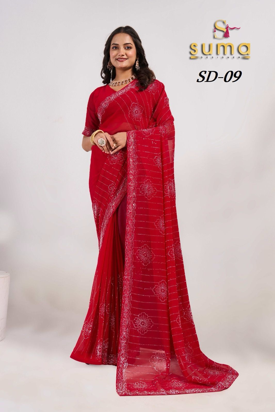 Sd-09 Suma Designer Mirror Work Sarees