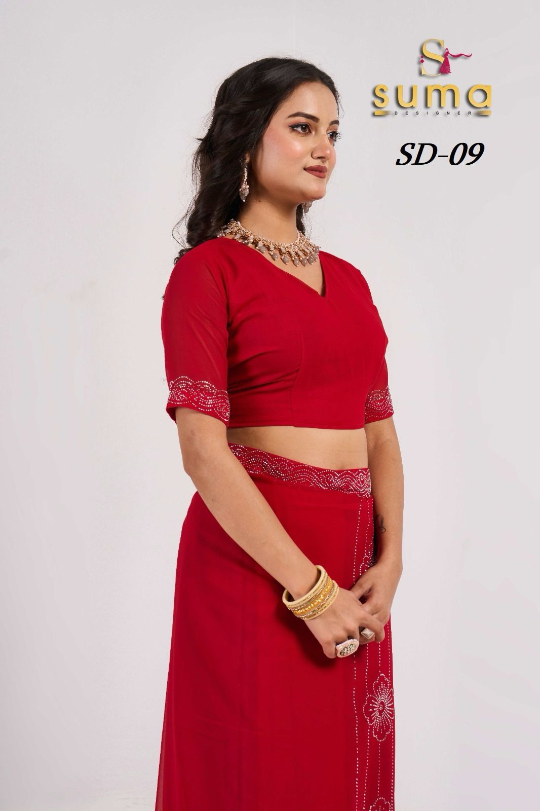 Sd-09 Suma Designer Mirror Work Sarees