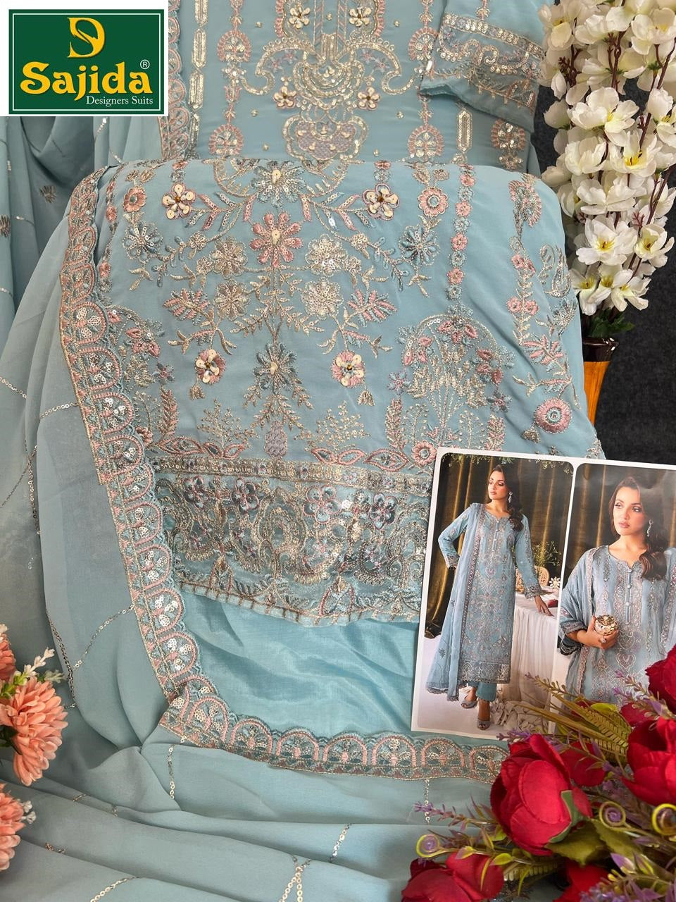 Sd-1009 Alaya Sajida Georgette Pakistani Salwar Suits