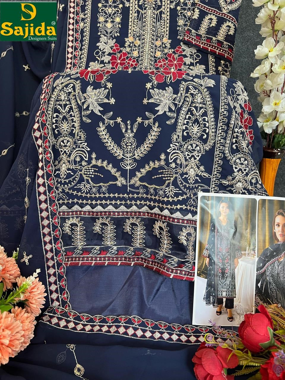 Sd-1010 Sajida Georgette Pakistani Salwar Suits