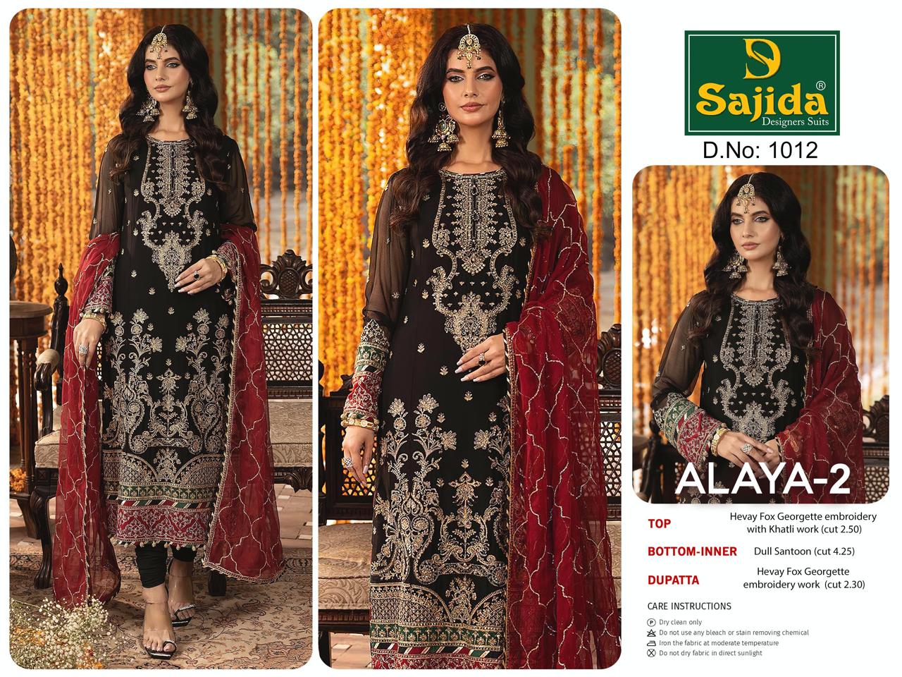 Sd-1012 Alaya 2 Sajida Georgette Pakistani Salwar Suits