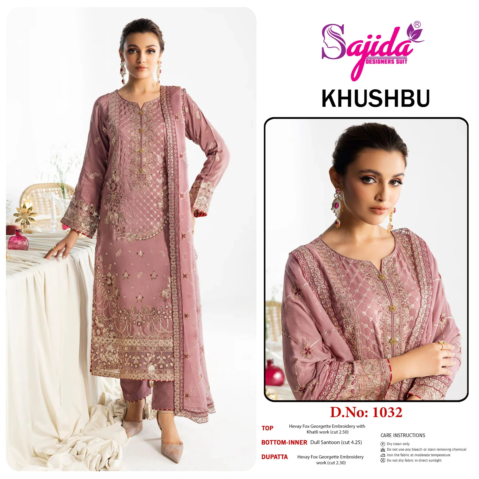 Sd-1032 Khushbu Sajida Georgette Pakistani Salwar Suits