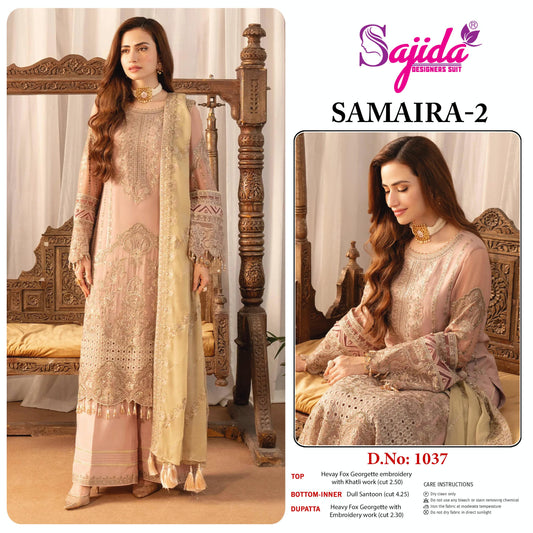 Sd-1037 Samiar Vol 2 Sajida Georgette Pakistani Salwar Suits