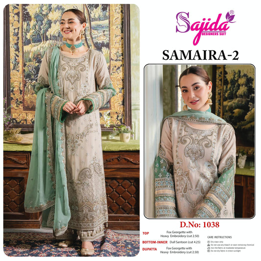 Sd-1038 Samiar Vol 2 Sajida Georgette Pakistani Salwar Suits