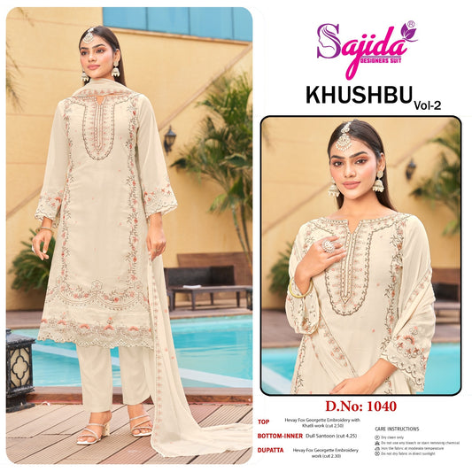 Sd-1040 Khushbu Vol-2 Sajida Georgette Pakistani Salwar Suits