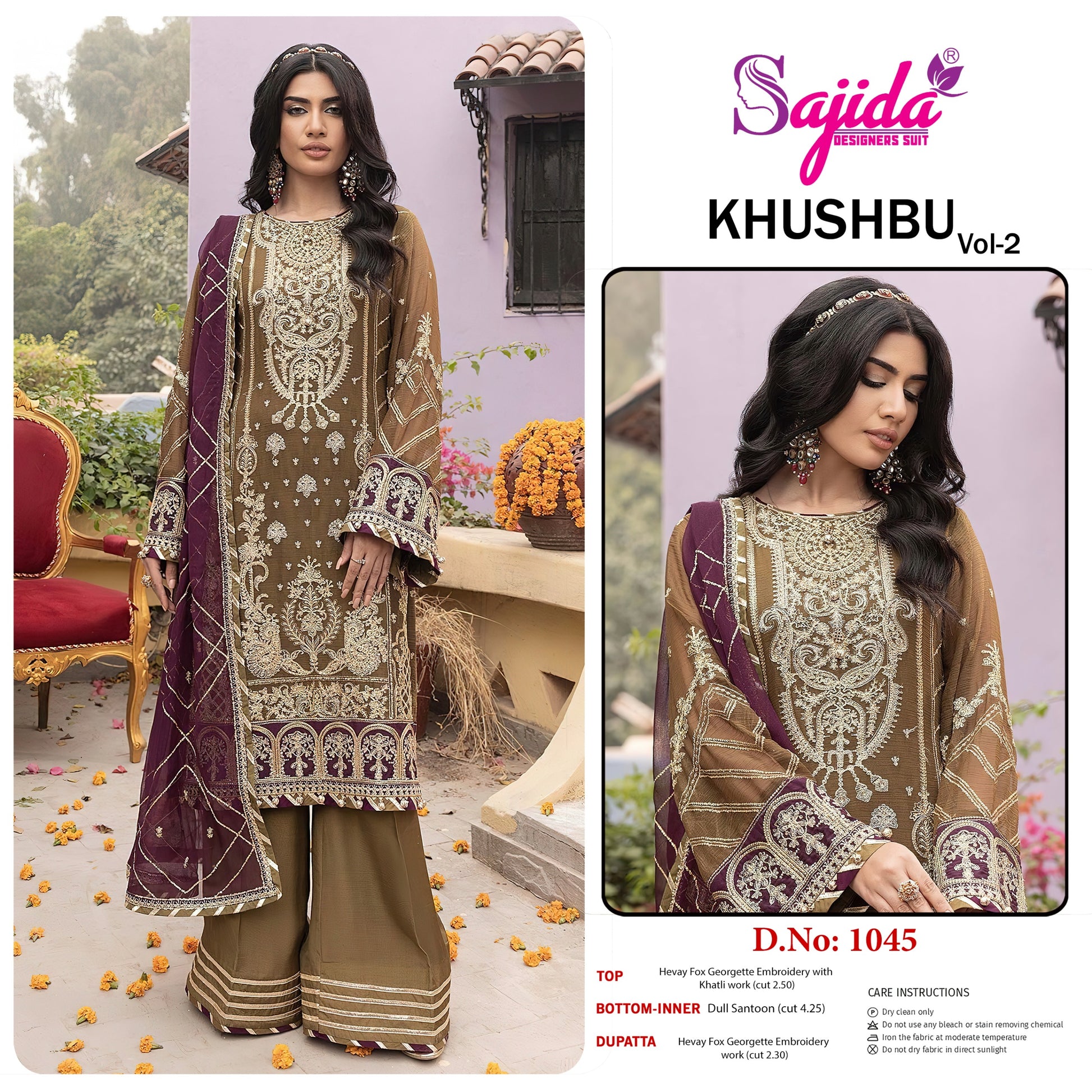 Sd-1045 Sajida Vol 2 Sajida Georgette Pakistani Salwar Suits