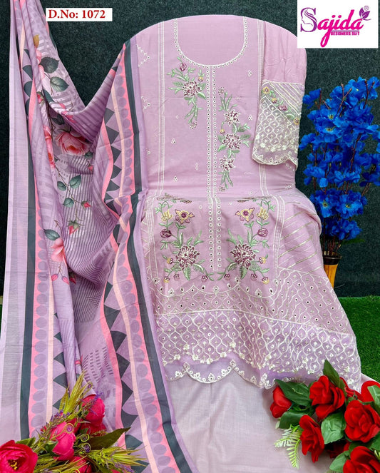 Sd-1072 Sajida Cambric Cotton Pakistani Salwar Suits
