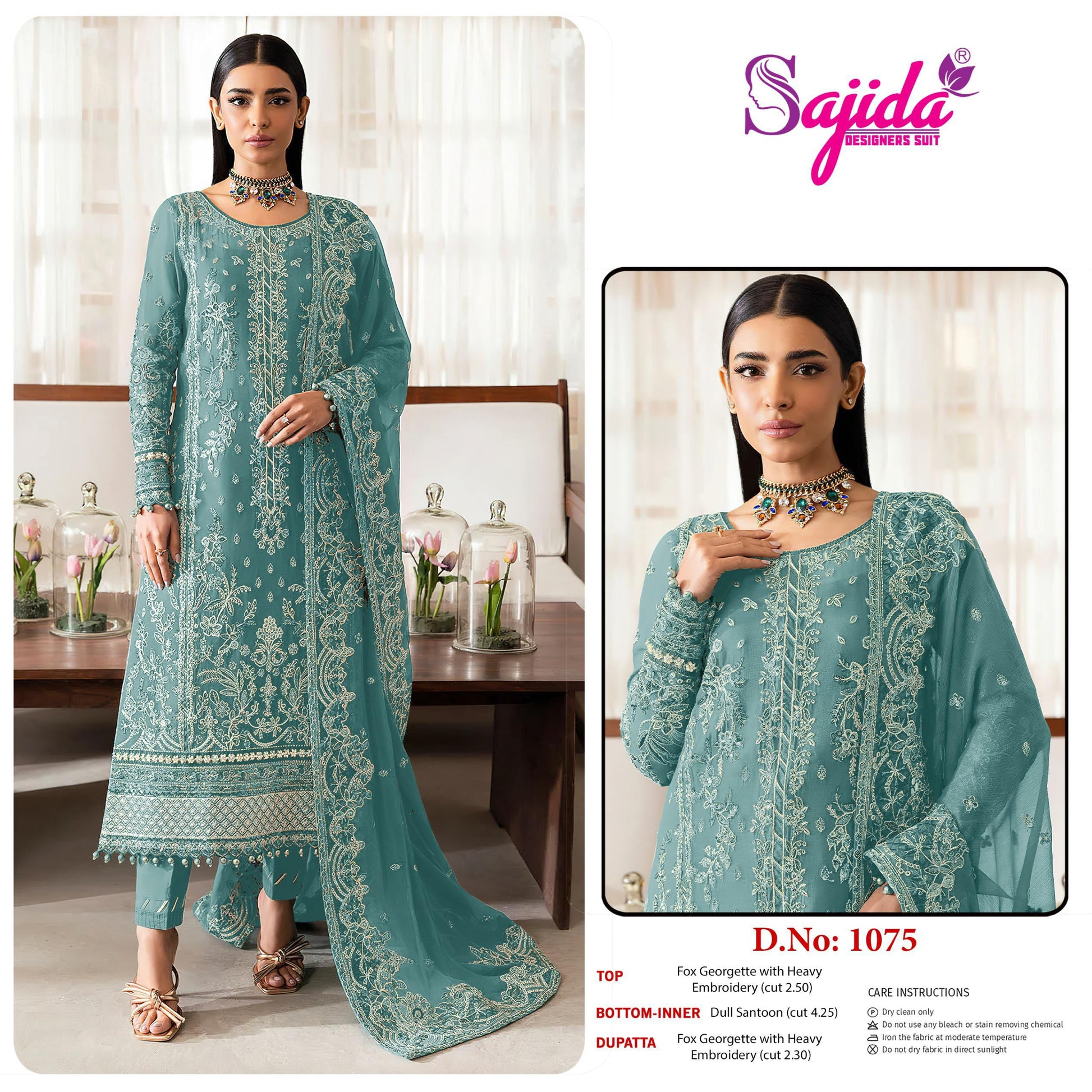 Sd-1075 Sajida Georgette Pakistani Salwar Suits