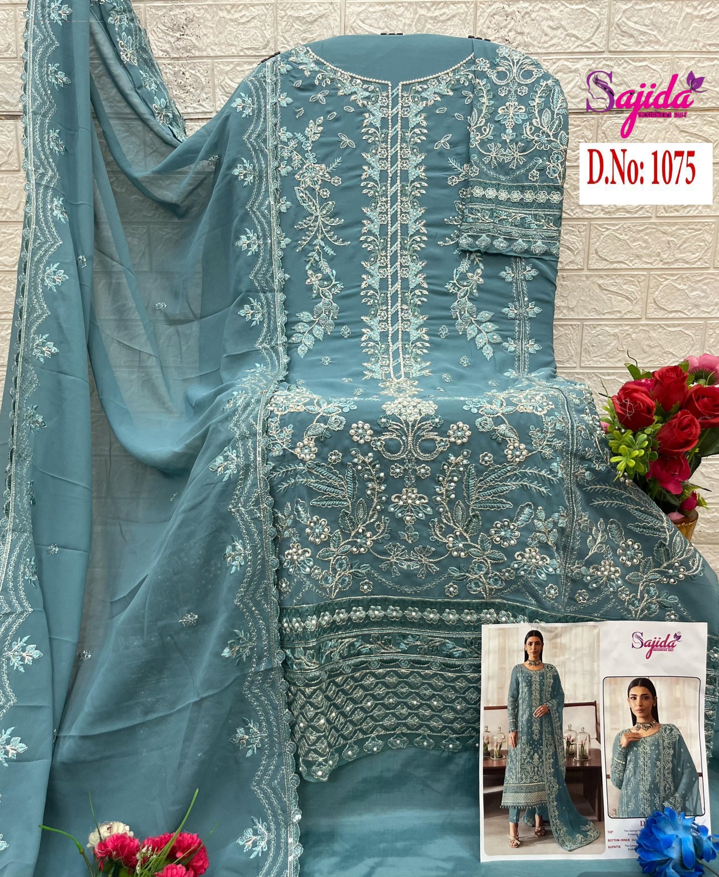 Sd-1075 Sajida Georgette Pakistani Salwar Suits