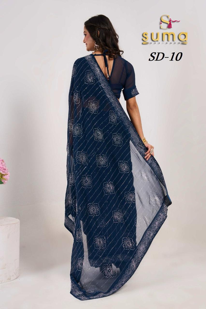 Sd-10 Suma Designer Mirror Work Sarees