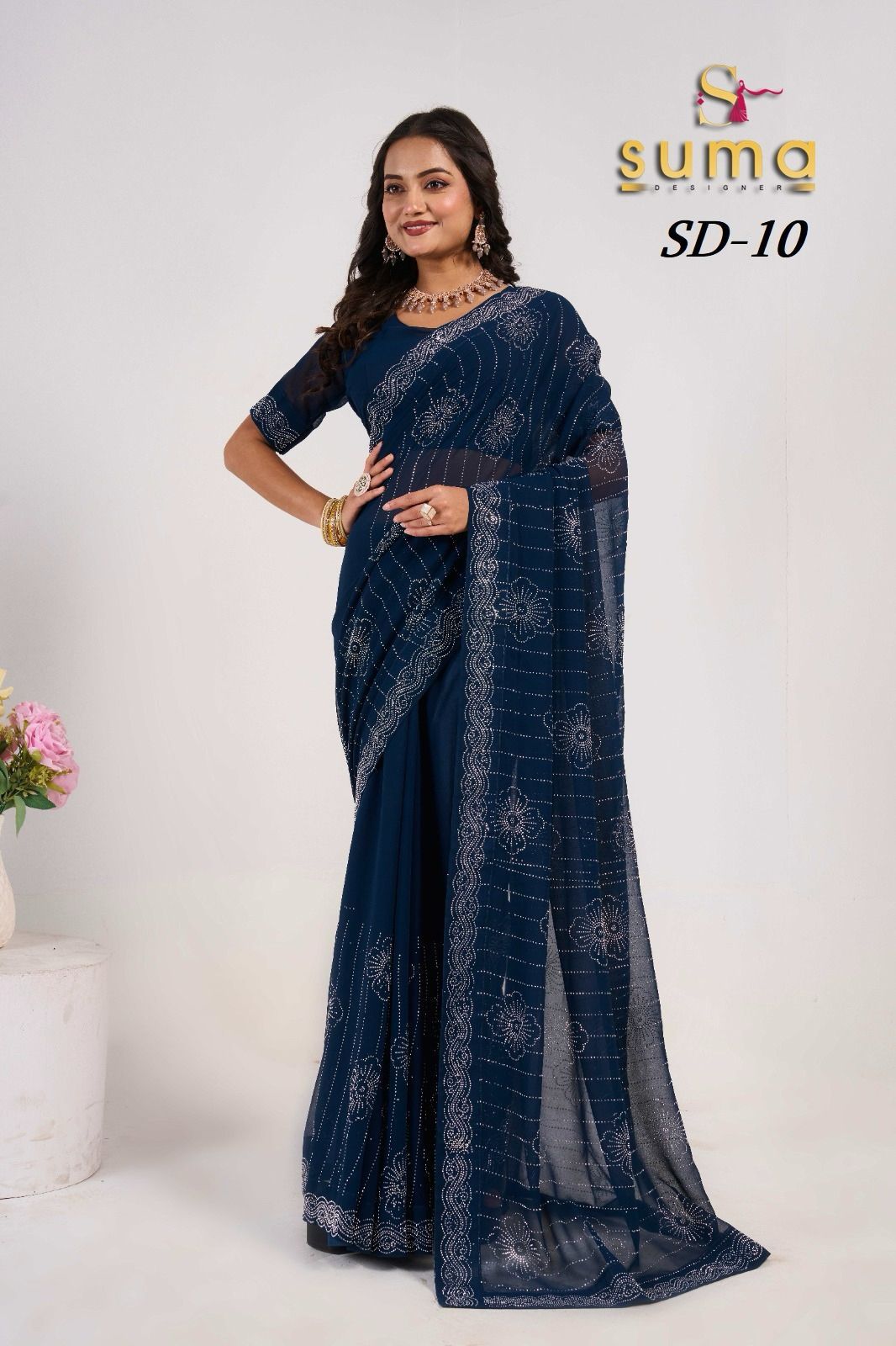 Sd-10 Suma Designer Mirror Work Sarees