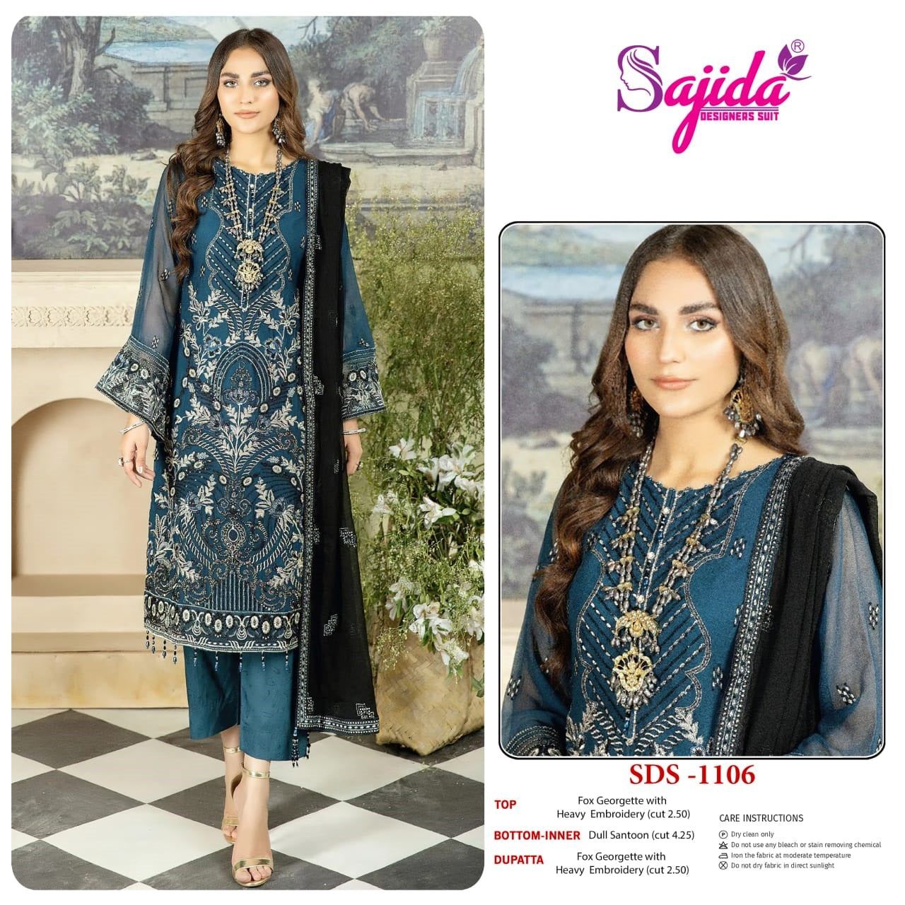 Sds-1106 Sajida Georgette Pakistani Salwar Suits
