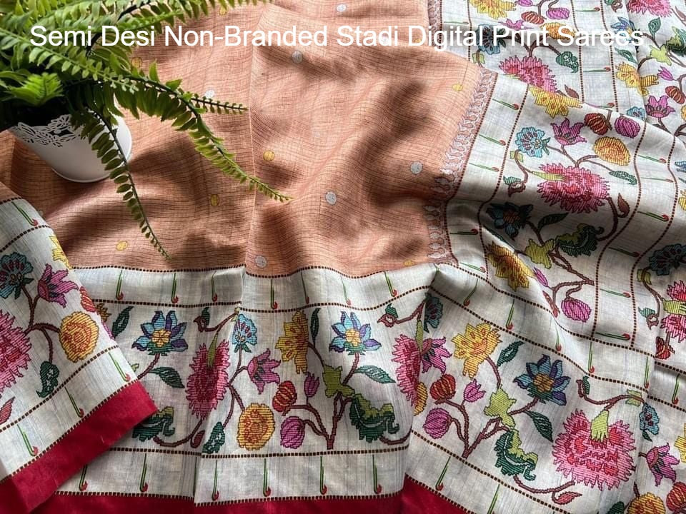 Semi Desi Non-Branded Stadi Digital Print Sarees