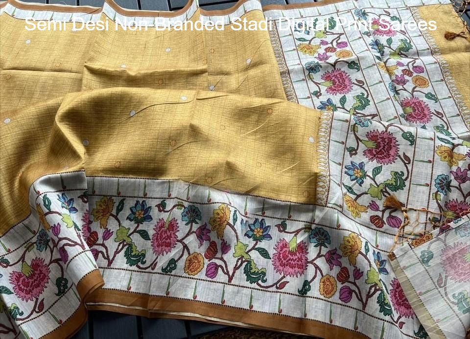 Semi Desi Non-Branded Stadi Digital Print Sarees