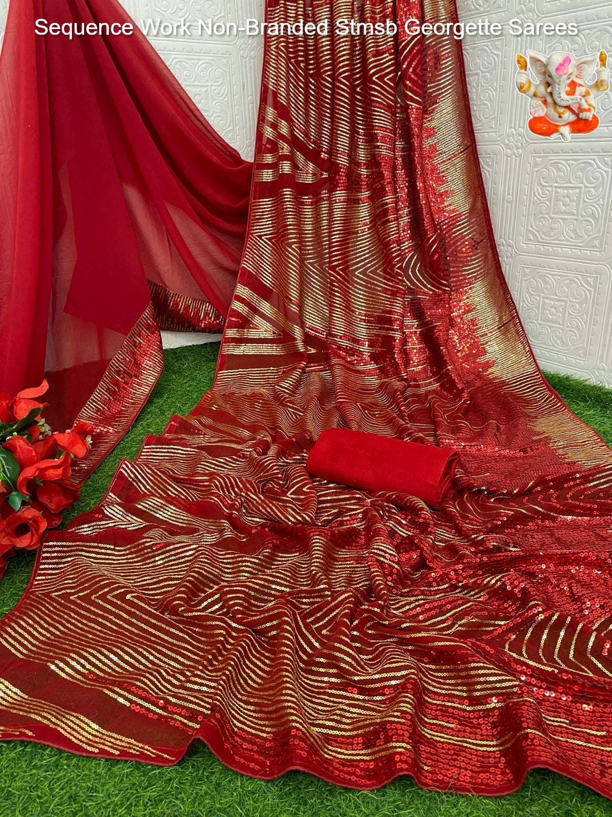 Sequence Work Non-Branded Stmsb Georgette Sarees