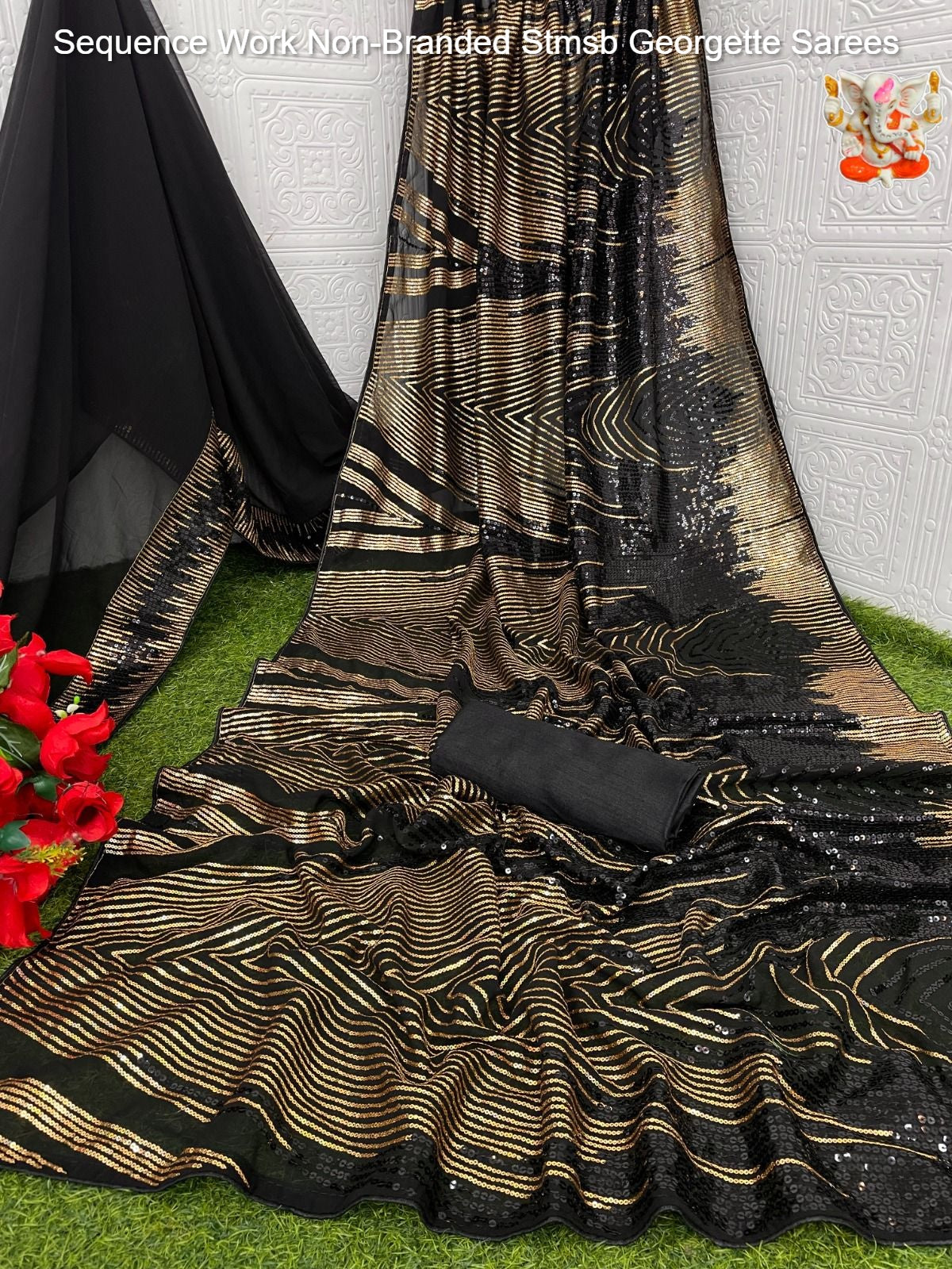 Sequence Work Non-Branded Stmsb Georgette Sarees