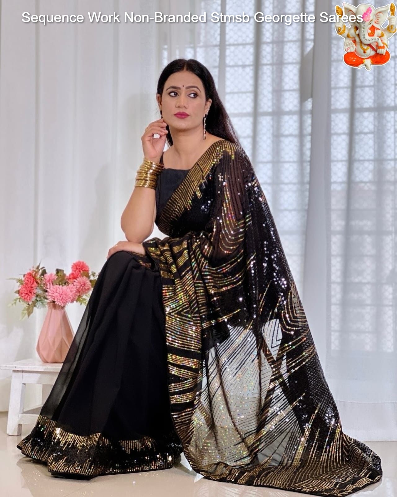 Sequence Work Non-Branded Stmsb Georgette Sarees