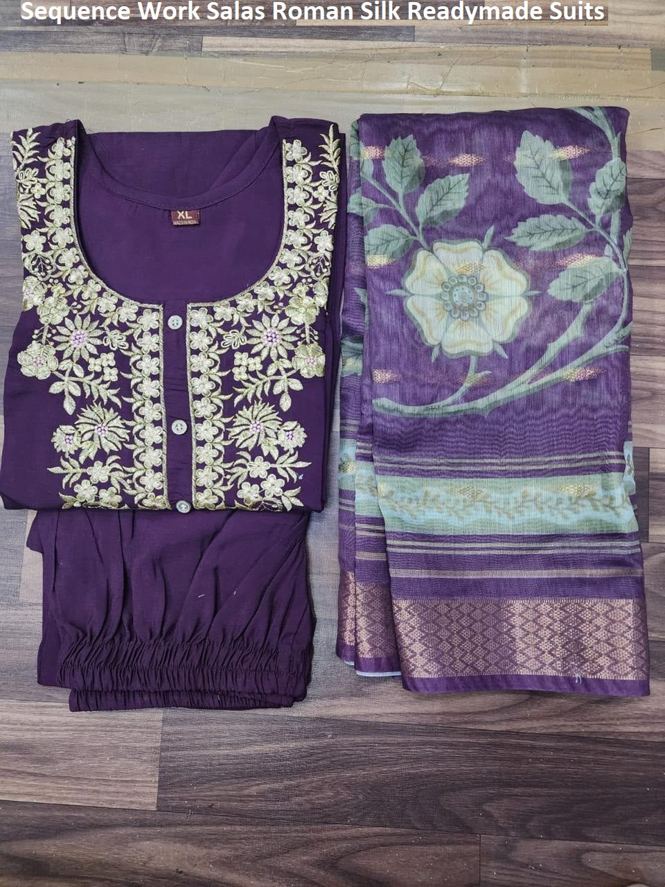 Sequence Work Salas Roman Silk Readymade Suits