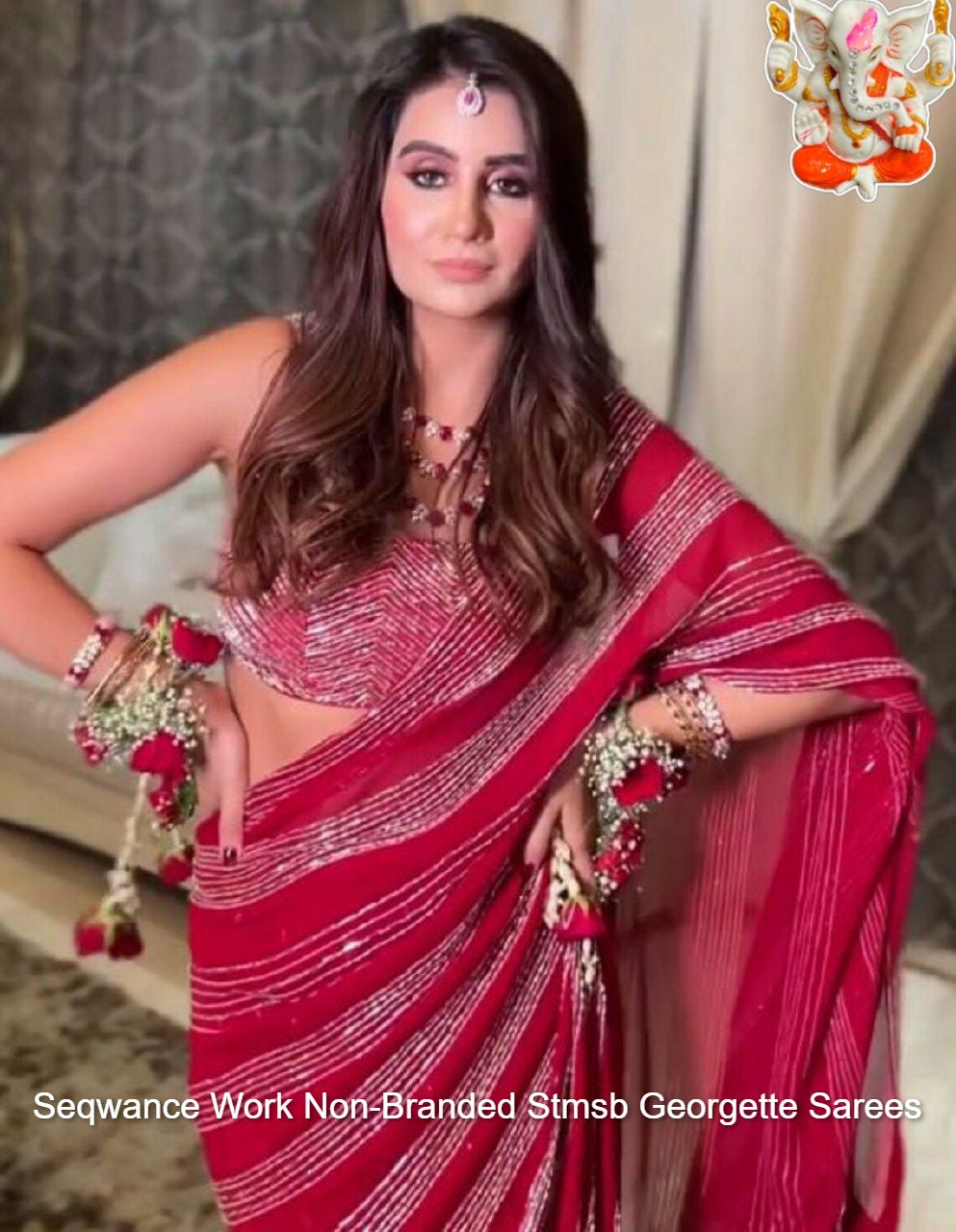 Seqwance Work Non-Branded Stmsb Georgette Sarees