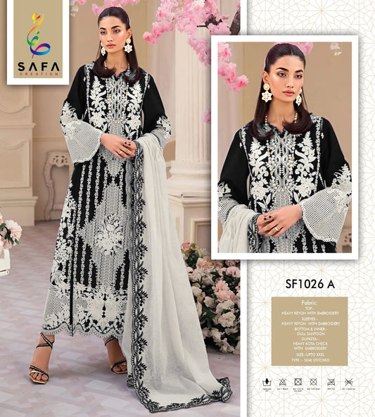 Sf-1026A Safa Creation Rayon Pakistani Salwar Suits