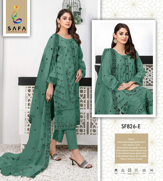 Sf-826E Safa Creation Georgette Pakistani Salwar Suits