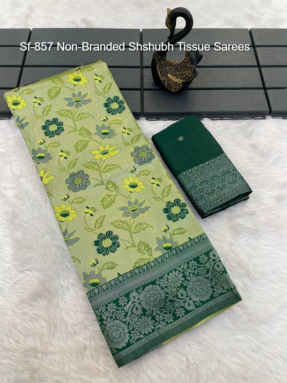Sf-857 Non-Branded Shshubh Tissue Sarees