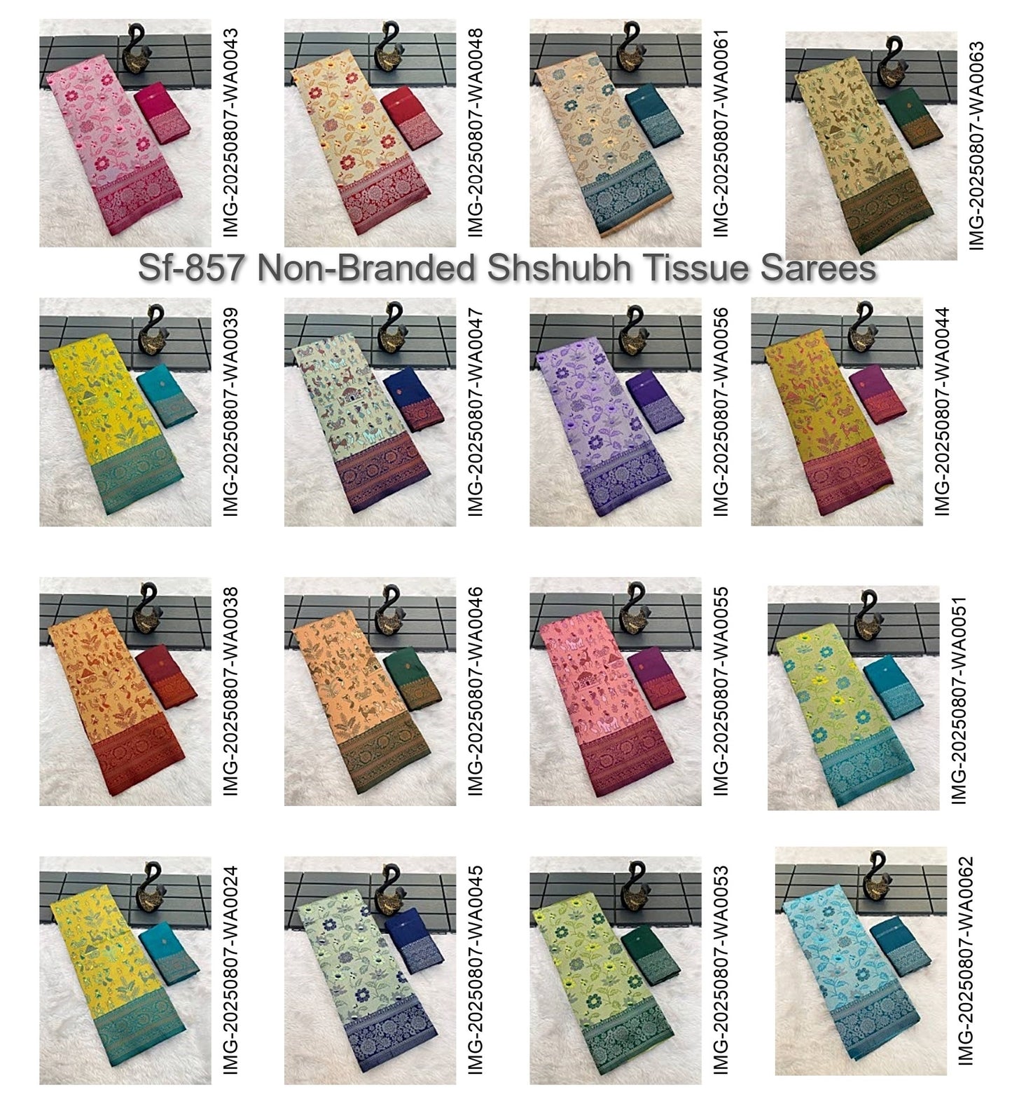 Sf-857 Non-Branded Shshubh Tissue Sarees